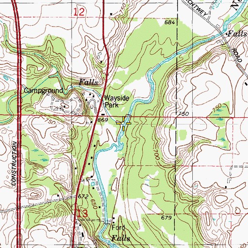 Topographic Map of Devils River, WI