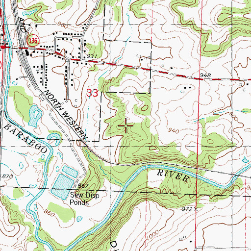 Topographic Map of Diamond Hill, WI