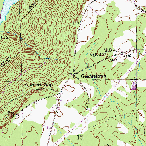 Topographic Map of Georgetown, AL