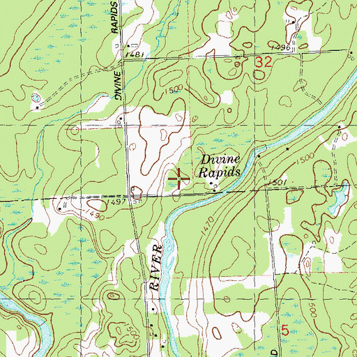 Topographic Map of Divine Rapids, WI