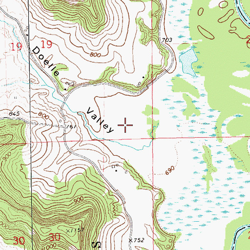 Topographic Map of Doelle Valley, WI