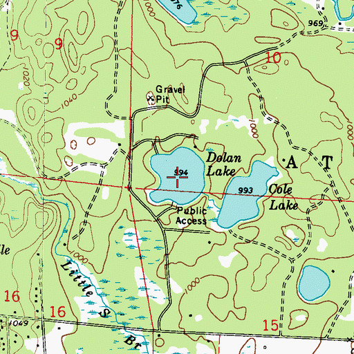 Topographic Map of Dolan Lake, WI