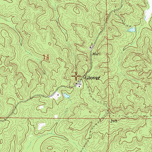Topographic Map of Glover, AL