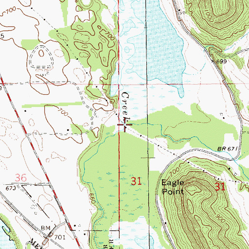 Topographic Map of Eagle Creek, WI