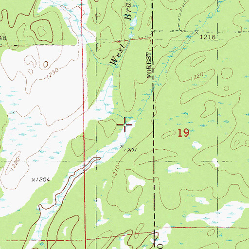 Topographic Map of East Branch Hay Creek, WI