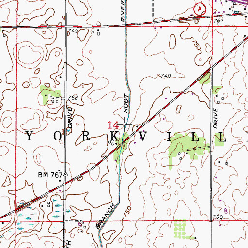 Topographic Map of East Branch Root River Canal, WI