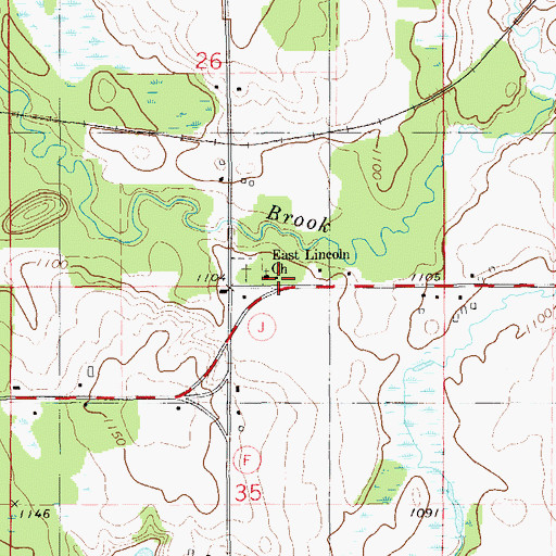 Topographic Map of East Lincoln Church, WI