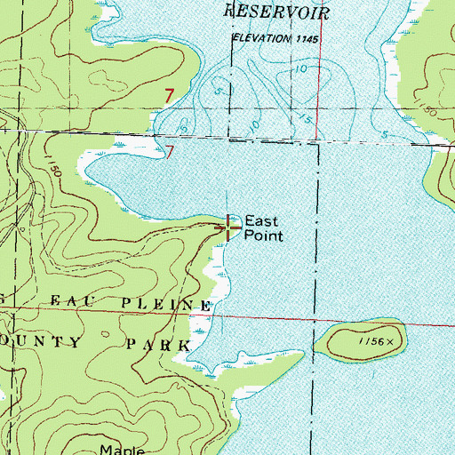 Topographic Map of East Point, WI