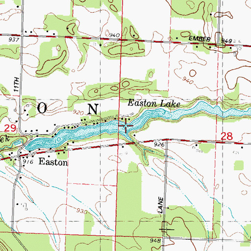 Topographic Map of Easton Lake, WI