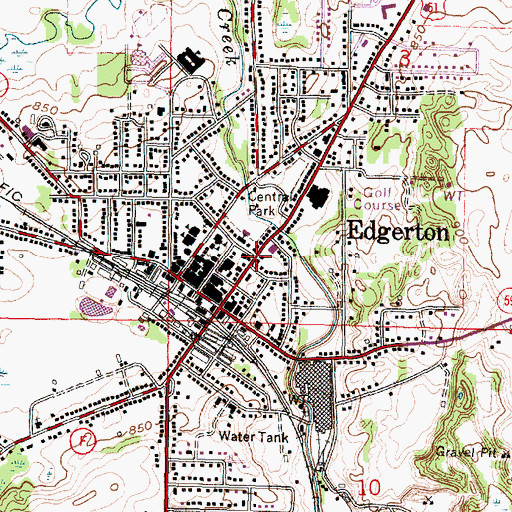 Topographic Map of Edgerton, WI