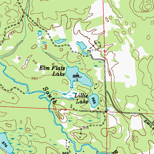 Topographic Map of Elm Flats Lake, WI