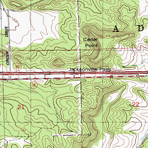 Topographic Map of Engine Rock, WI