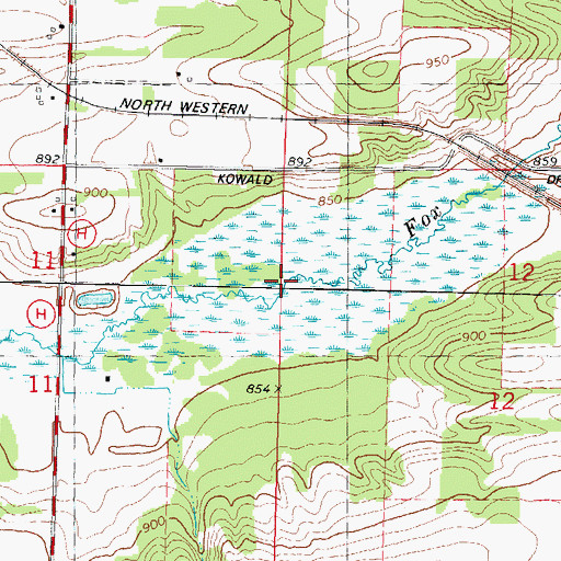 Topographic Map of Engle School, WI