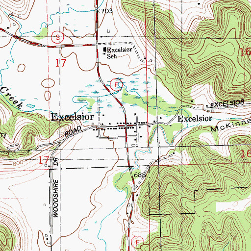 Topographic Map of Excelsior, WI