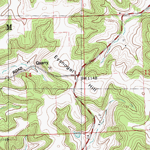 Topographic Map of Eysnogel Hill, WI