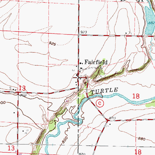 Topographic Map of Fairfield, WI