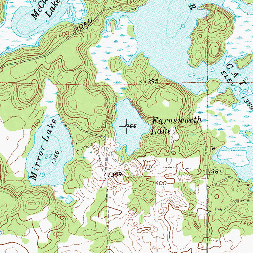 Topographic Map of Farnsworth Lake, WI
