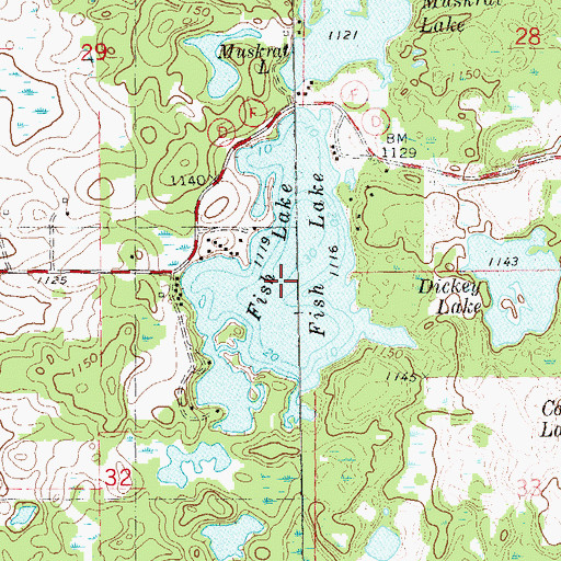 Topographic Map of Fish Lake, WI