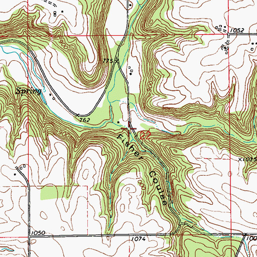 Topographic Map of Fisher Coulee, WI