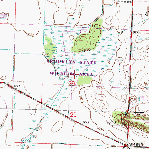 Topographic Map of Fisher Valley, WI