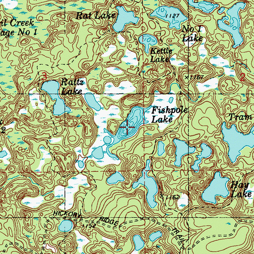 Topographic Map of Fishpole Lake, WI