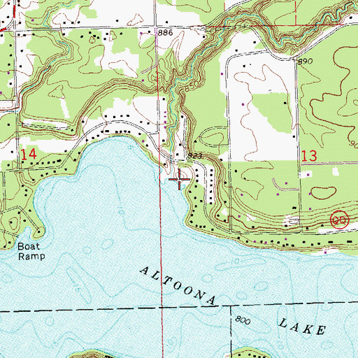 Topographic Map of Fivemile Creek, WI
