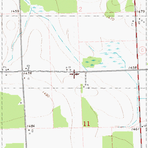 Topographic Map of Flat Meadow School, WI