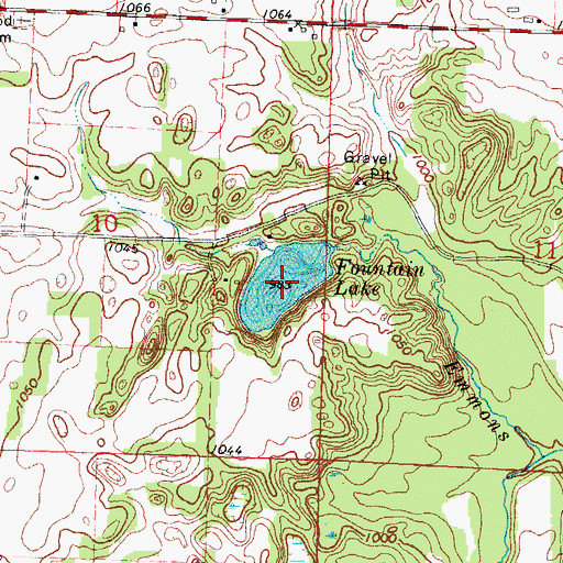 Topographic Map of Fountain Lake, WI