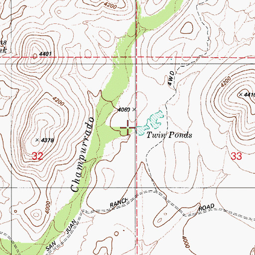 Topographic Map of Twin Ponds, AZ