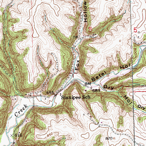 Topographic Map of Fox Hollow, WI