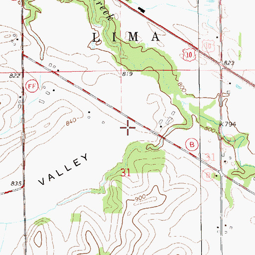 Topographic Map of Fox Valley, WI