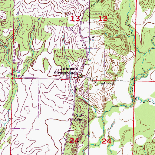 Topographic Map of Johnson Crossroads, AL