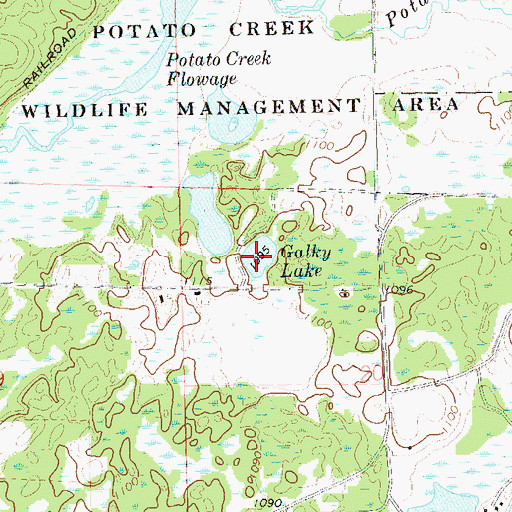 Topographic Map of Galky Lake, WI