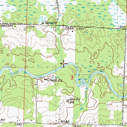 Topographic Map of Garrison Creek, WI