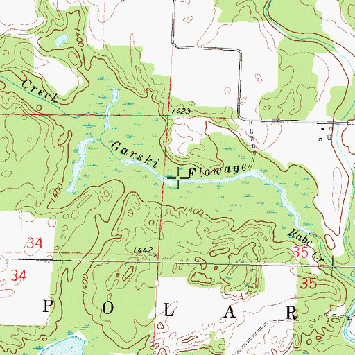 Topographic Map of Garski Flowage, WI