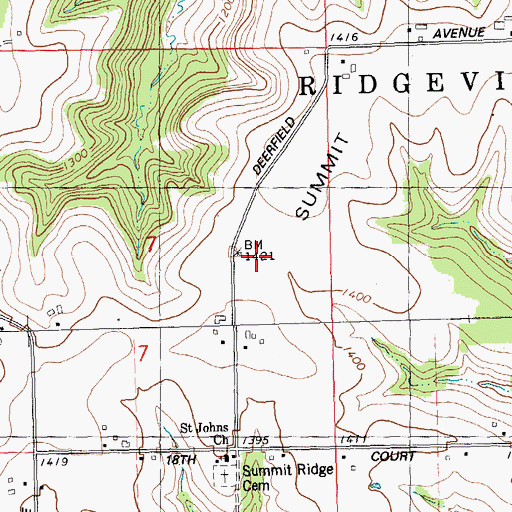 Topographic Map of Gates School, WI