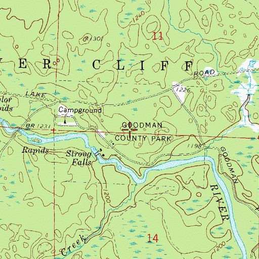 Topographic Map of Goodman County Park, WI