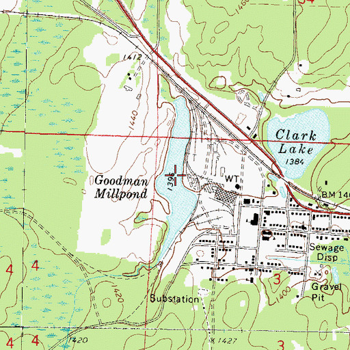 Topographic Map of Goodman Millpond, WI