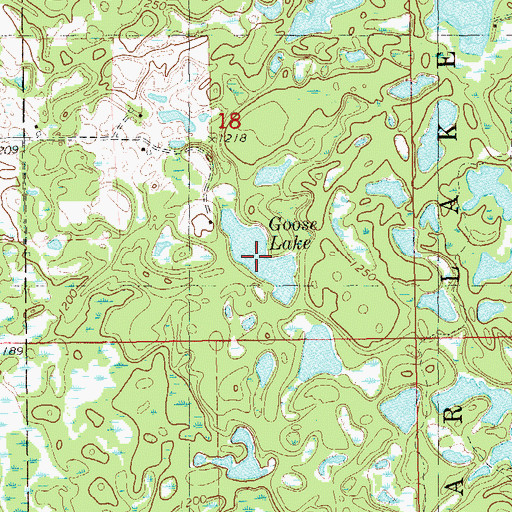 Topographic Map of Goose Lake, WI