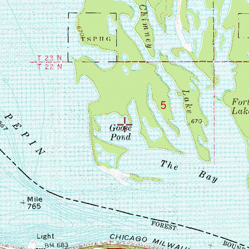 Topographic Map of Goose Pond, WI