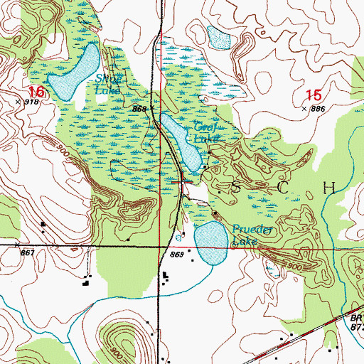 Topographic Map of Graf Lake, WI