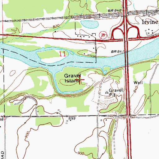Topographic Map of Gravel Island, WI