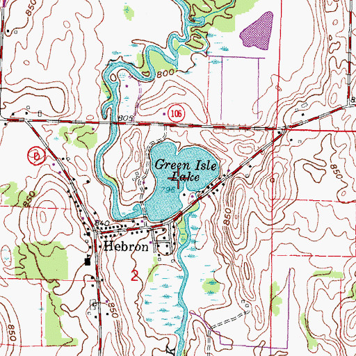 Topographic Map of Green Isle Lake, WI