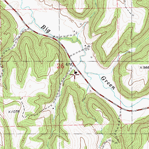 Topographic Map of Green River School, WI