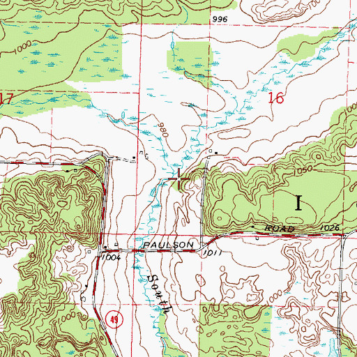 Topographic Map of Griffin Creek, WI