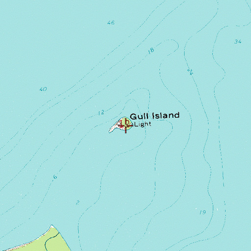 Topographic Map of Gull Island, WI