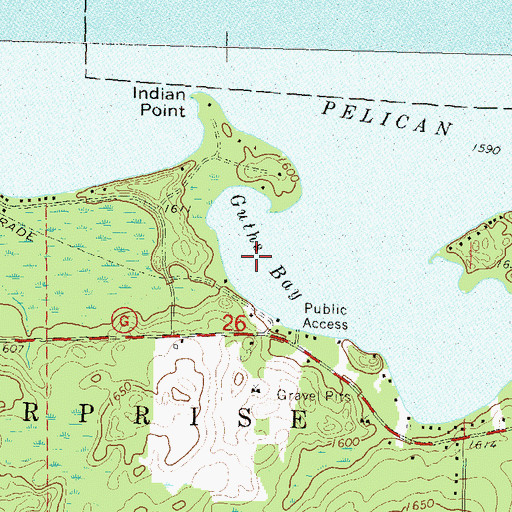 Topographic Map of Guths Bay, WI