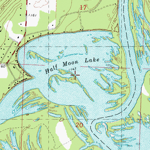 Topographic Map of Half Moon Lake, WI