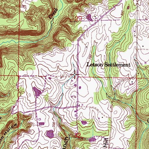 Topographic Map of Letson Settlement, AL