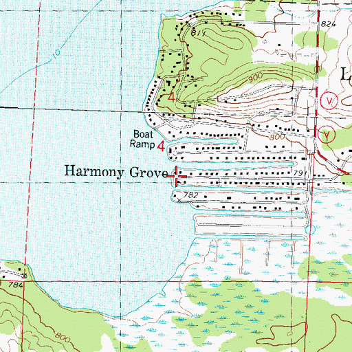 Topographic Map of Harmony Grove, WI